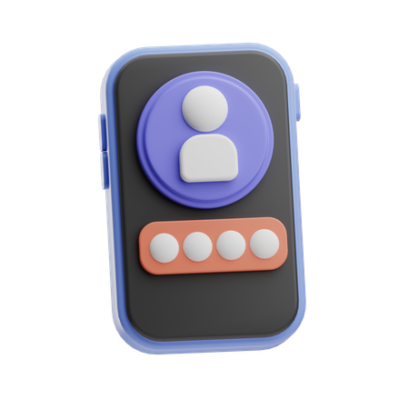 Smartphone App Login  3D Icon