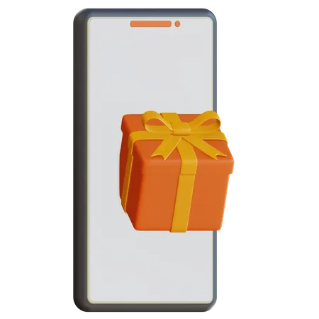 Smartphone avec boîte cadeau  3D Icon