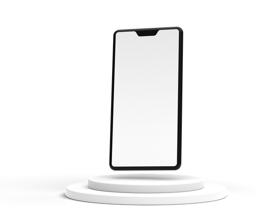 Smartphone avec podium pour la publicité  3D Illustration