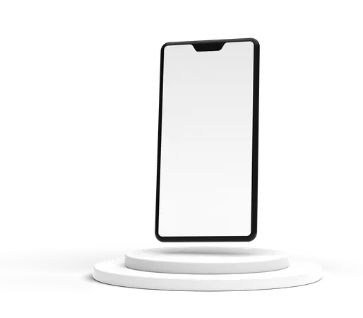 Smartphone avec podium pour la publicité  3D Illustration