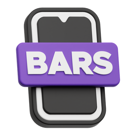 Smartphone Bars  3D Icon