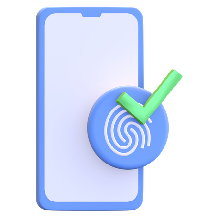 Smartphone biometric authentication  3D Icon