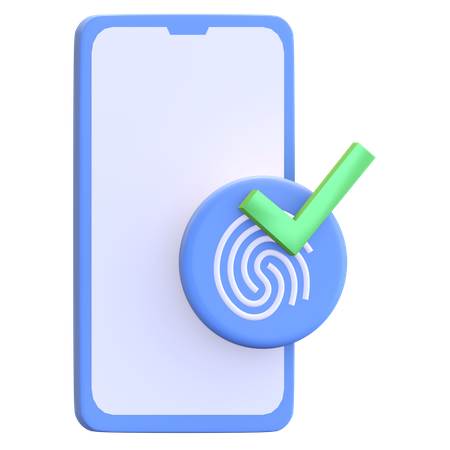 Smartphone biometric authentication  3D Illustration