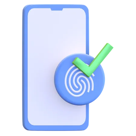 Smartphone biometric authentication  3D Illustration