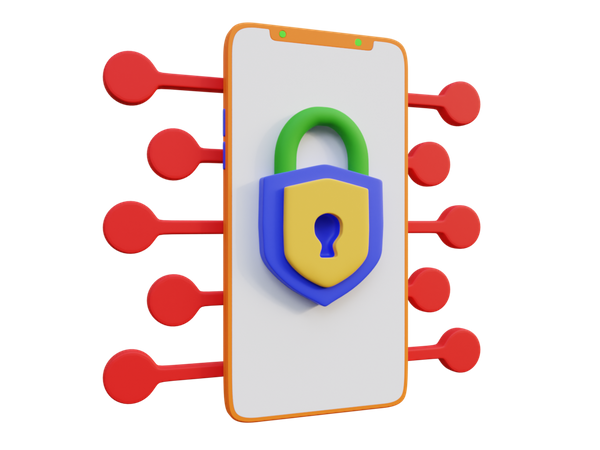 Teléfono inteligente bloqueado  3D Icon