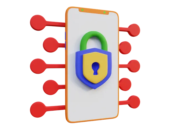 Teléfono inteligente bloqueado  3D Icon