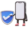 Smartphone Character With Verified Shield