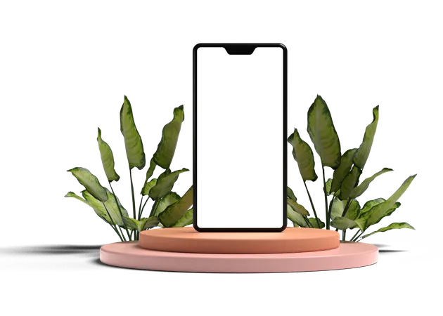 Smartphone com pódio  3D Illustration