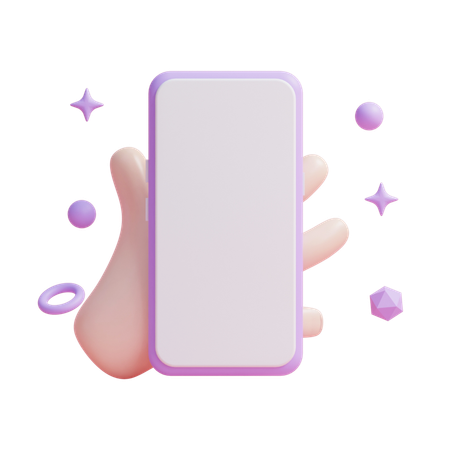 Mão segurando smartphone  3D Icon