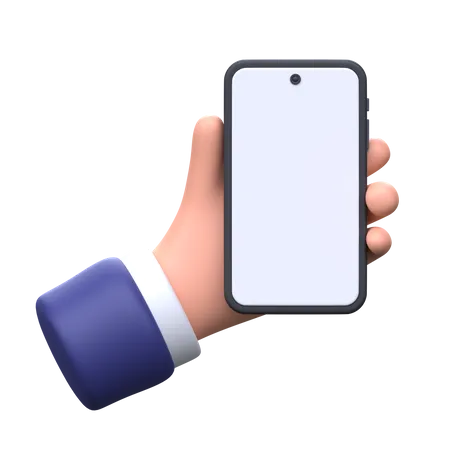 Mão segurando smartphone  3D Icon