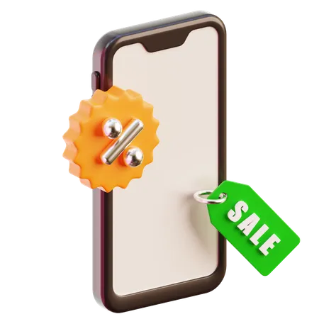 Smartphone Discount  3D Icon