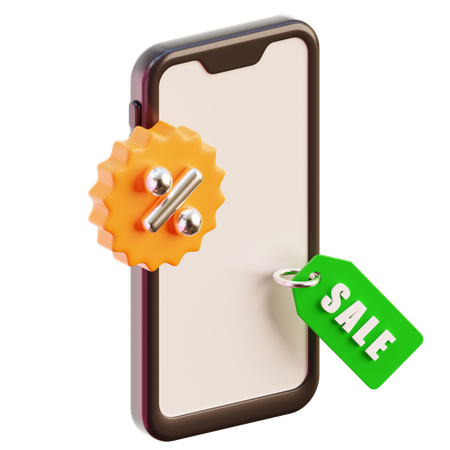 Smartphone Discount  3D Icon