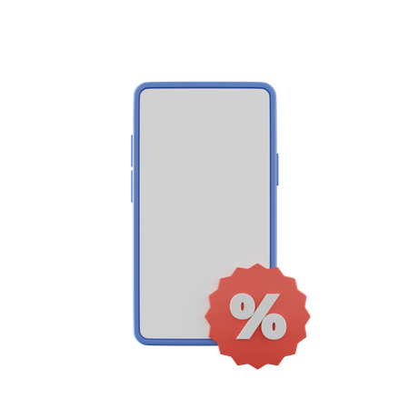 Smartphone Discount  3D Icon