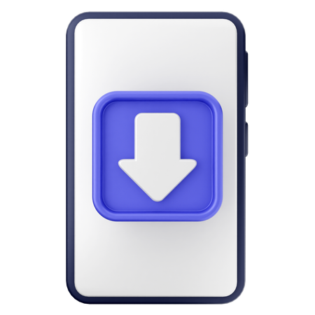 Smartphone Download  3D Icon