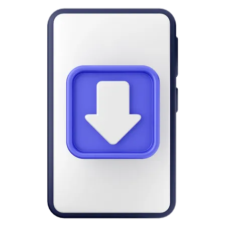 Smartphone Download  3D Icon