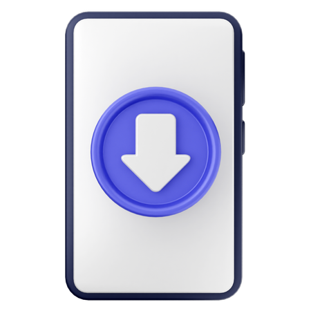 Smartphone Download  3D Icon