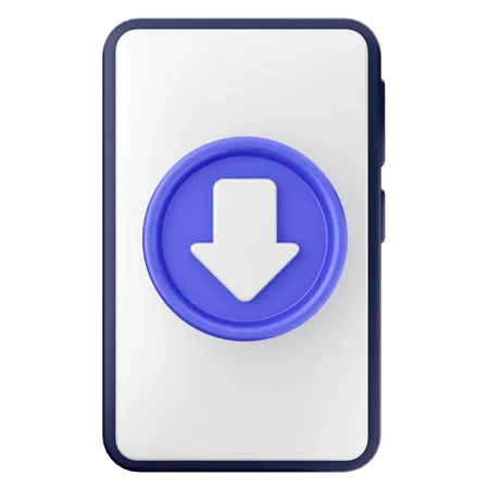 Smartphone Download  3D Icon