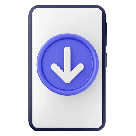 Smartphone Download  3D Icon