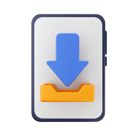 Smartphone Download  3D Icon