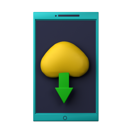 Smartphone Download  3D Icon