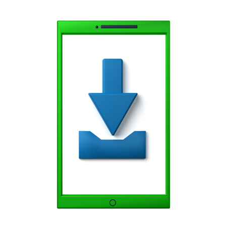 Smartphone Download  3D Icon