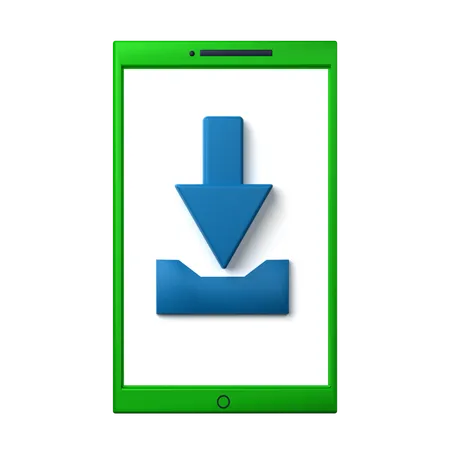 Smartphone Download  3D Icon