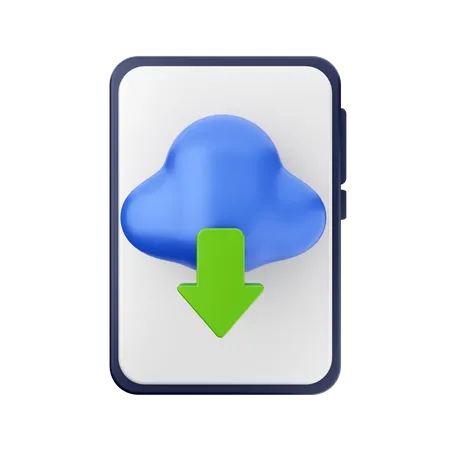Smartphone Download  3D Icon
