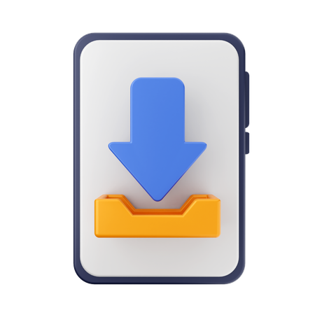 Smartphone Download  3D Icon