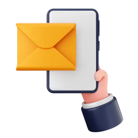 E-Mail auf dem Smartphone  3D Icon