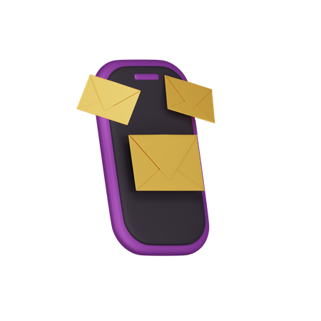 Courrier électronique sur smartphone  3D Icon