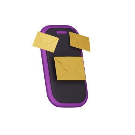 Courrier électronique sur smartphone  3D Icon