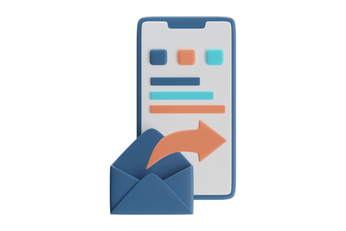 Smartphone Email Notification Graphic  3D Icon