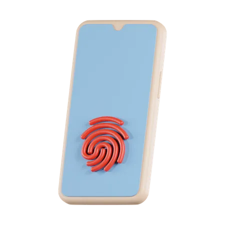 Smartphone-Fingerabdruck  3D Icon