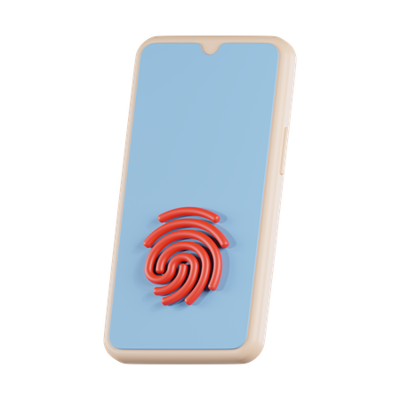 Smartphone Fingerprint  3D Icon