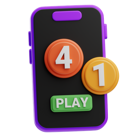 Smartphone gambling game  3D Icon