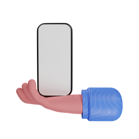 Smartphone holding hand gesture  3D Illustration