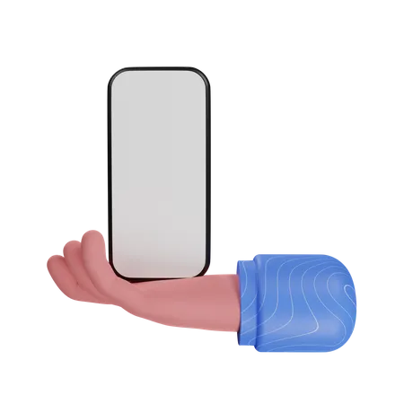 Smartphone holding hand gesture  3D Illustration