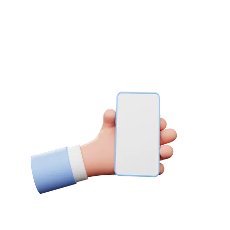 Smartphone Holding Hand Gesture  3D Illustration