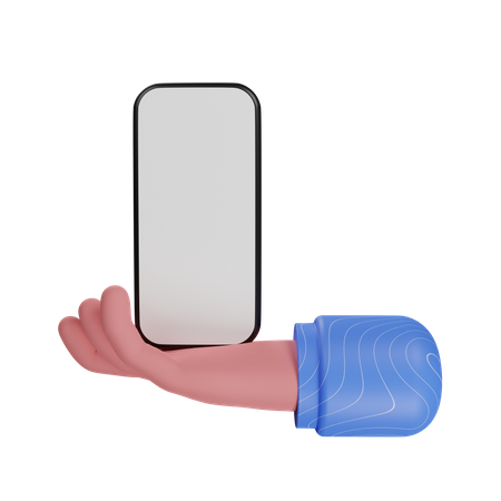 Smartphone holding hand gesture 3D Illustration
