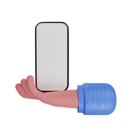 Smartphone holding hand gesture 3D Illustration