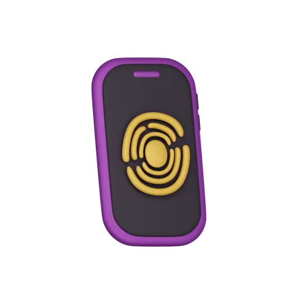 Huella digital del teléfono inteligente  3D Icon
