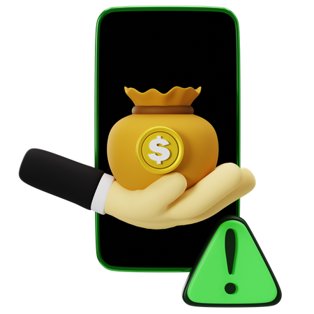 Smartphone Investment Alert Concept  3D Icon