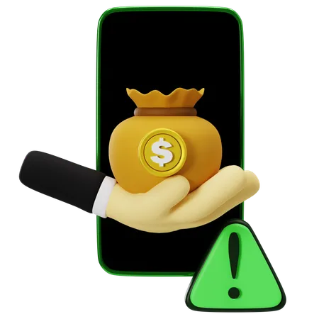 Smartphone Investment Alert Concept  3D Icon