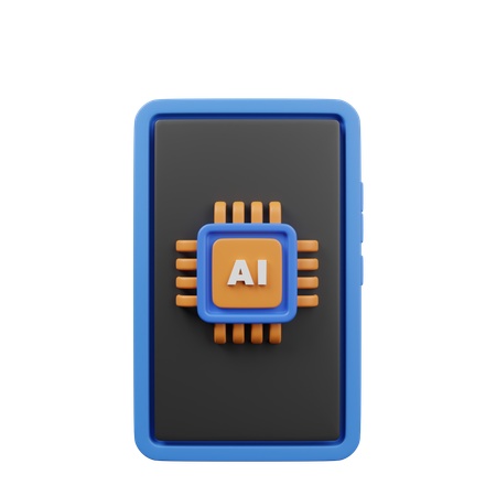 Smartphone-KI-Chip  3D Icon