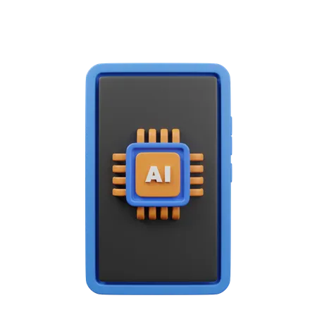 Smartphone-KI-Chip  3D Icon