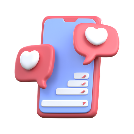 Smartphone-Liebeschat  3D Icon