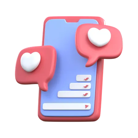 Smartphone-Liebeschat  3D Icon