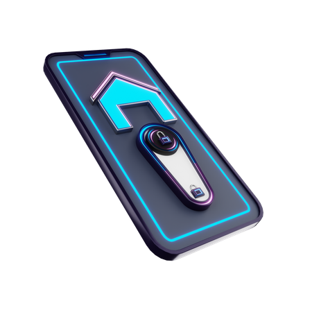 Smartphone Lock  3D Illustration