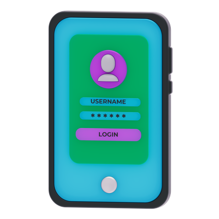 Smartphone Login  3D Icon