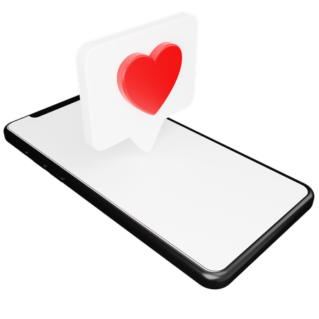 Smartphone Love Chat  3D Illustration